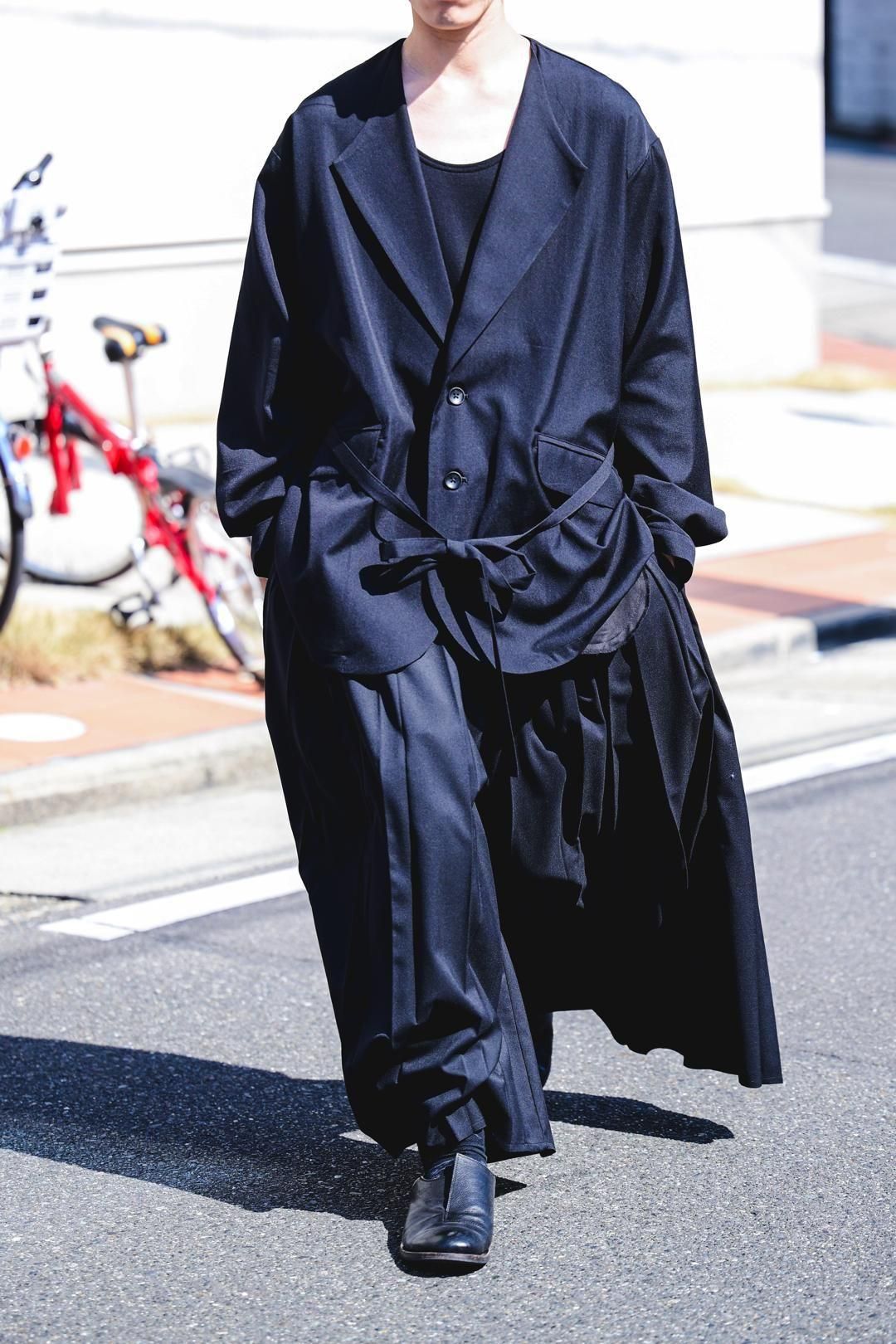 Wool Gabardine Fallen Collar Jacket