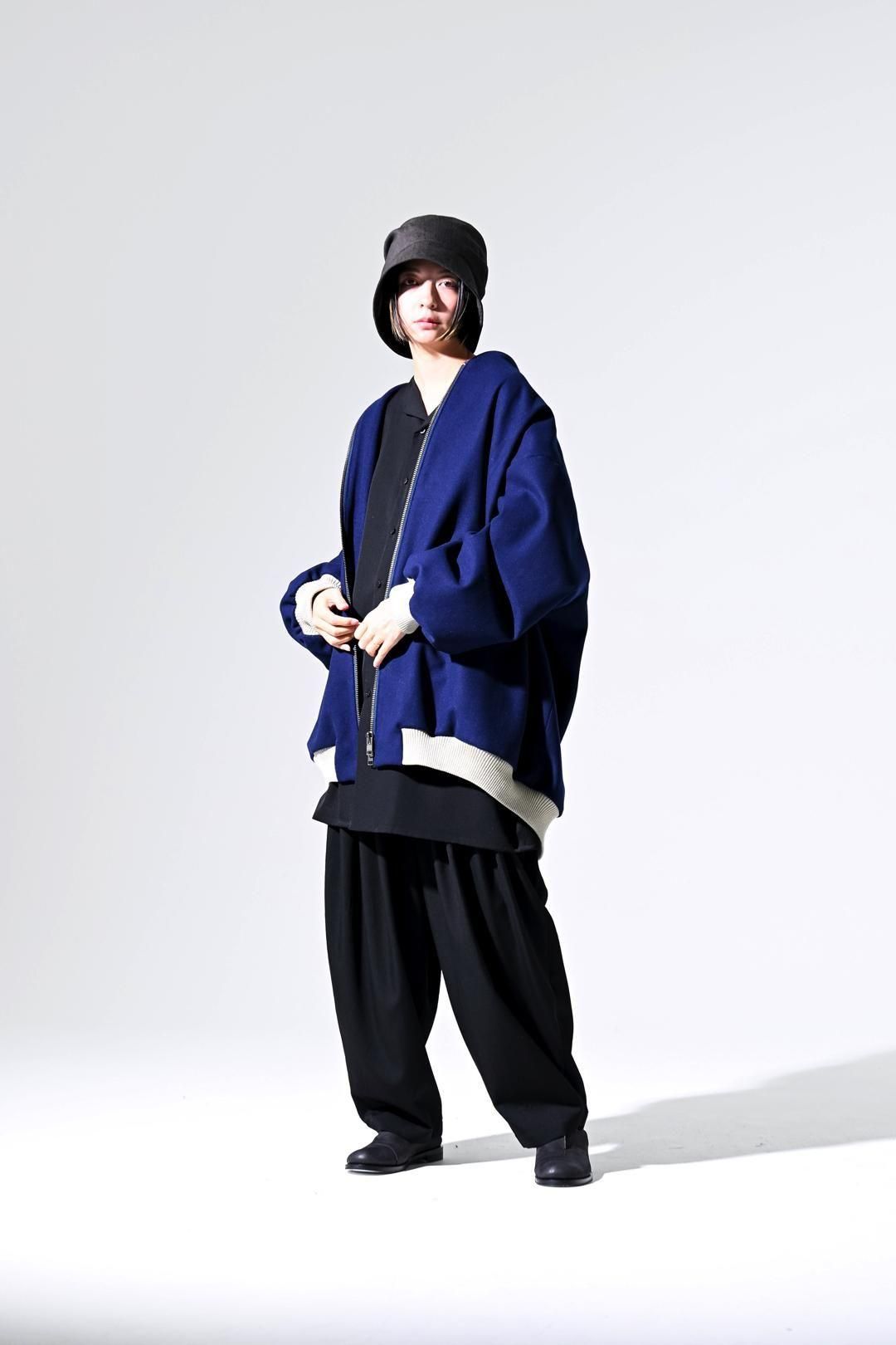 Super100's "尾州" Melton Oversized Zip Blouson