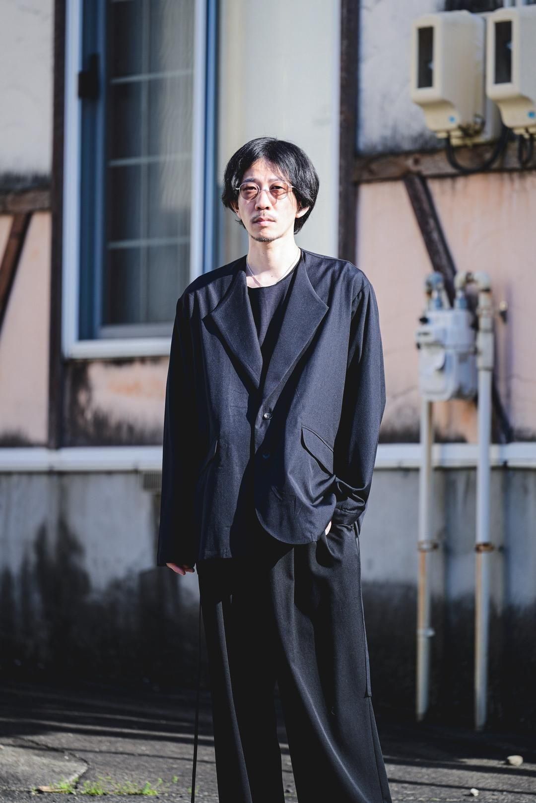 Wool Gabardine Fallen Collar Jacket