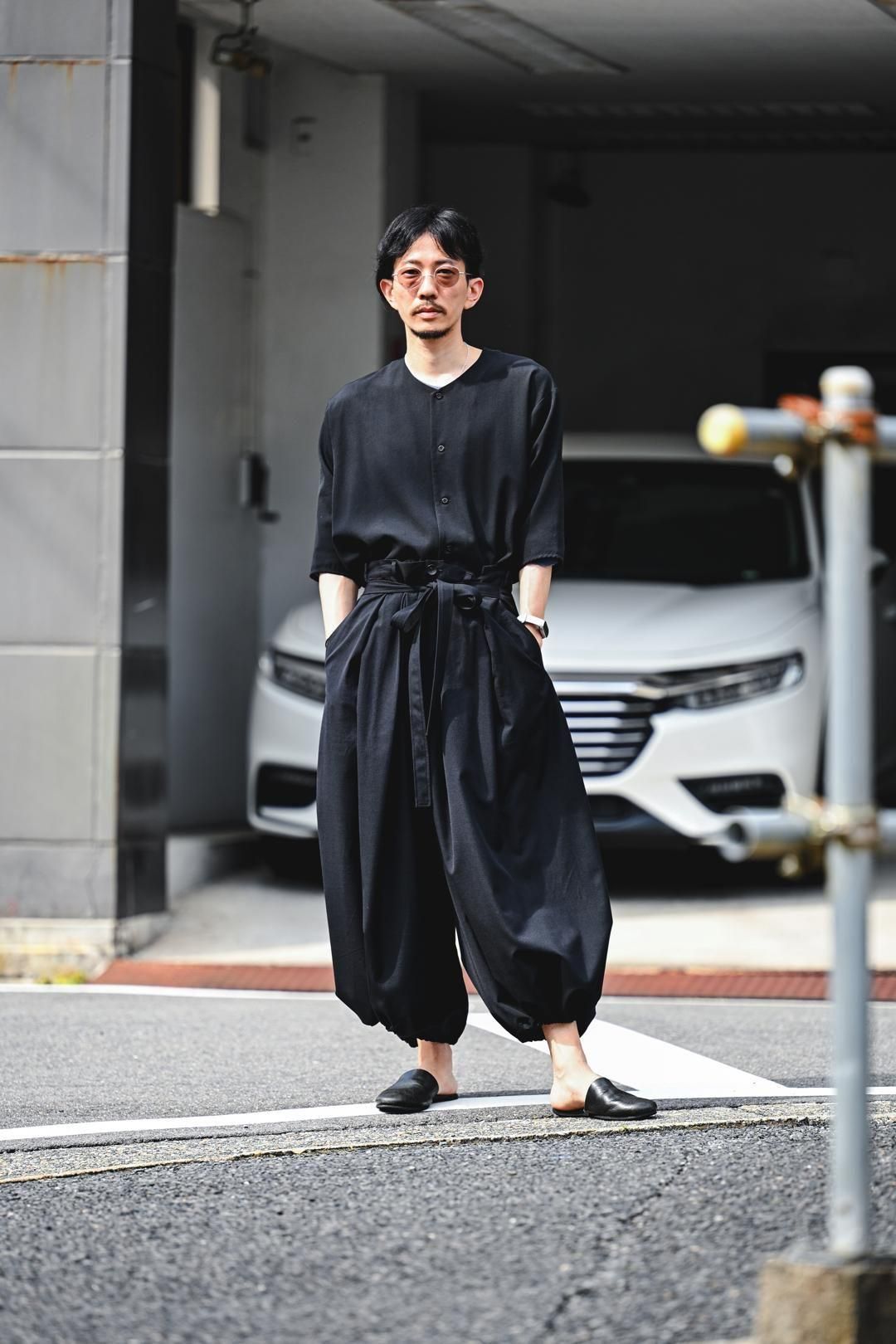 Wool Gabardine KIMONO Balloon Pants