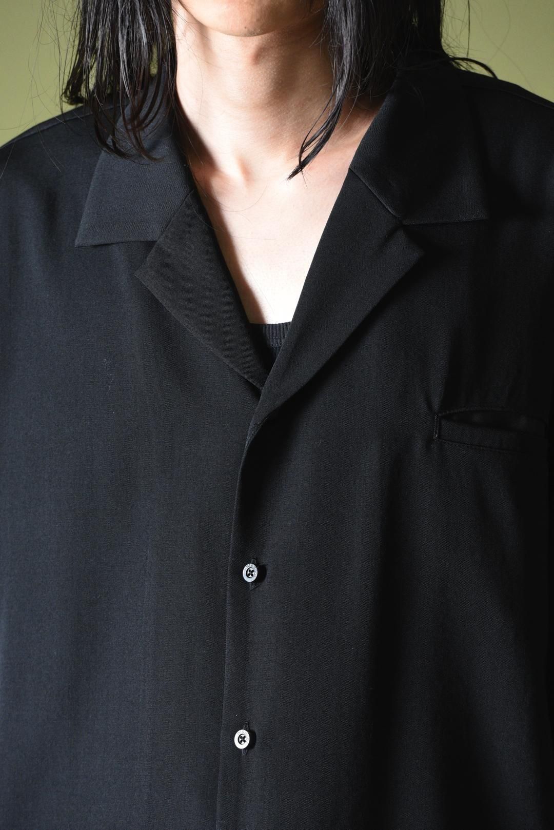 Wool Gabardine Drape Oversized 開襟 Shirt