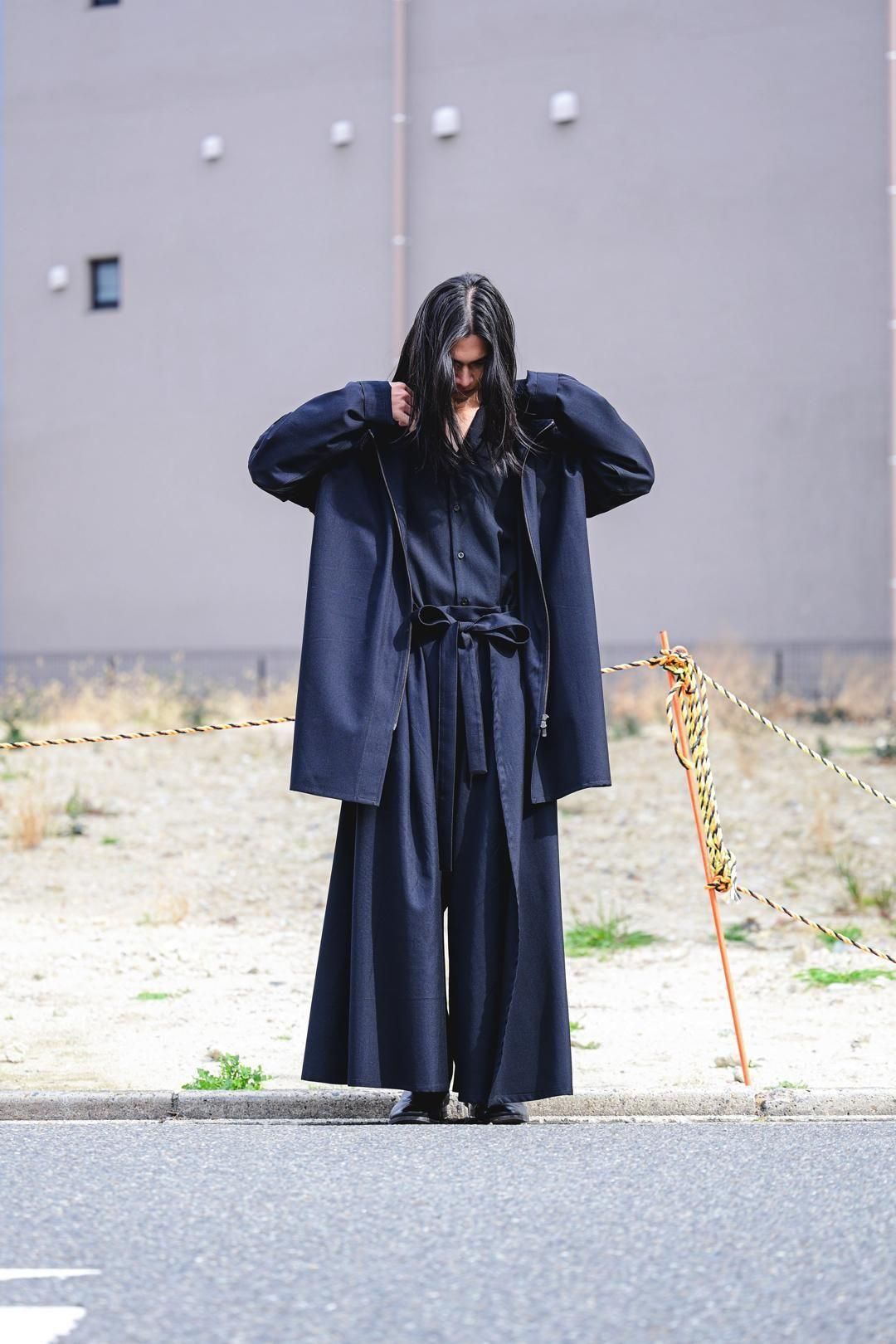 Wool Gabardine Zip Stand Shirt Jacket