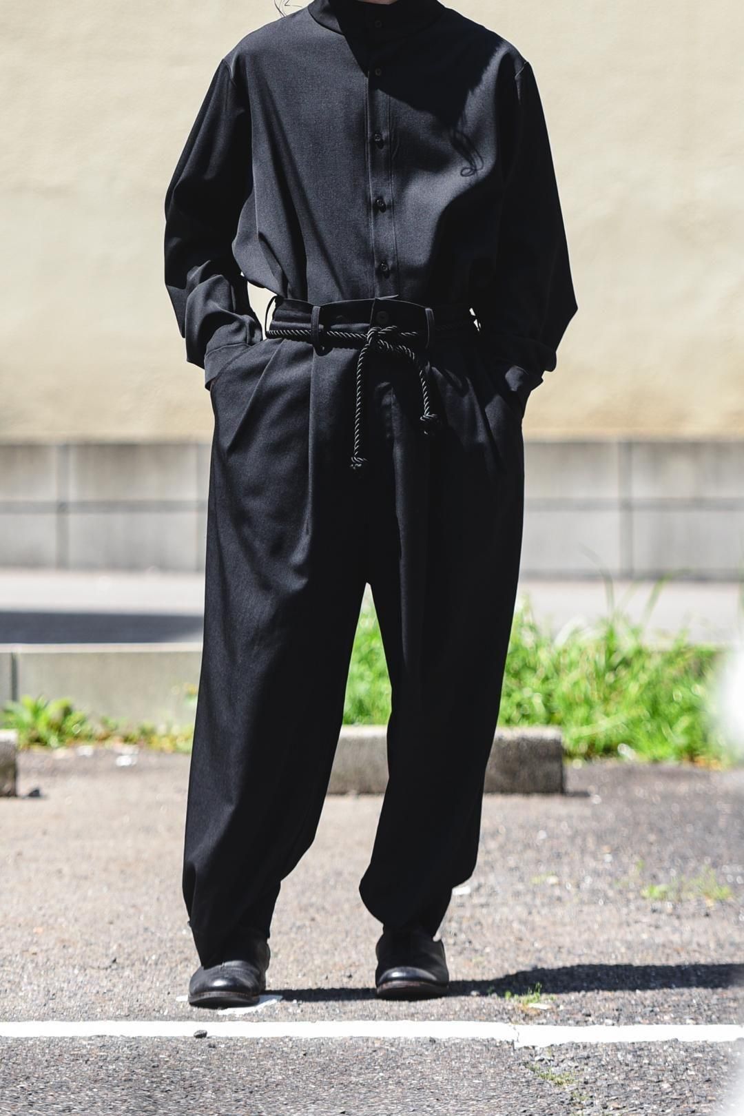 Wool Gabardine 帯締 Wide Slacks