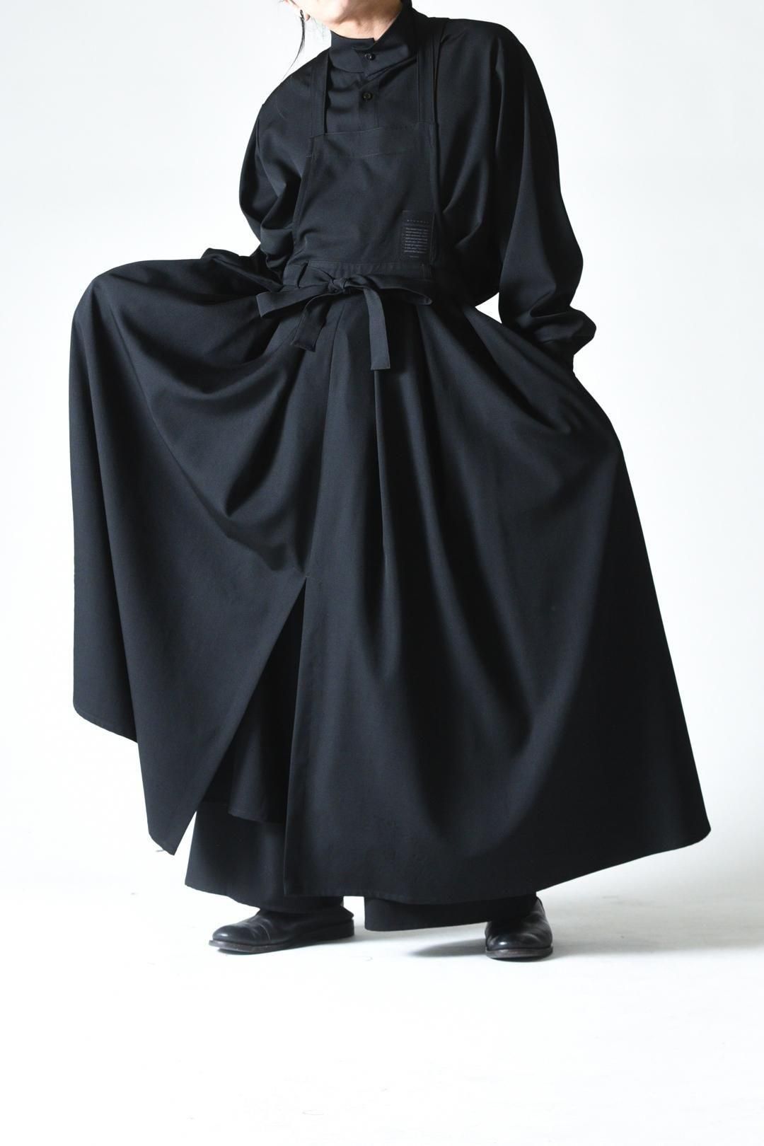 Wool Gabardine Wrap KIMONO Cloth black