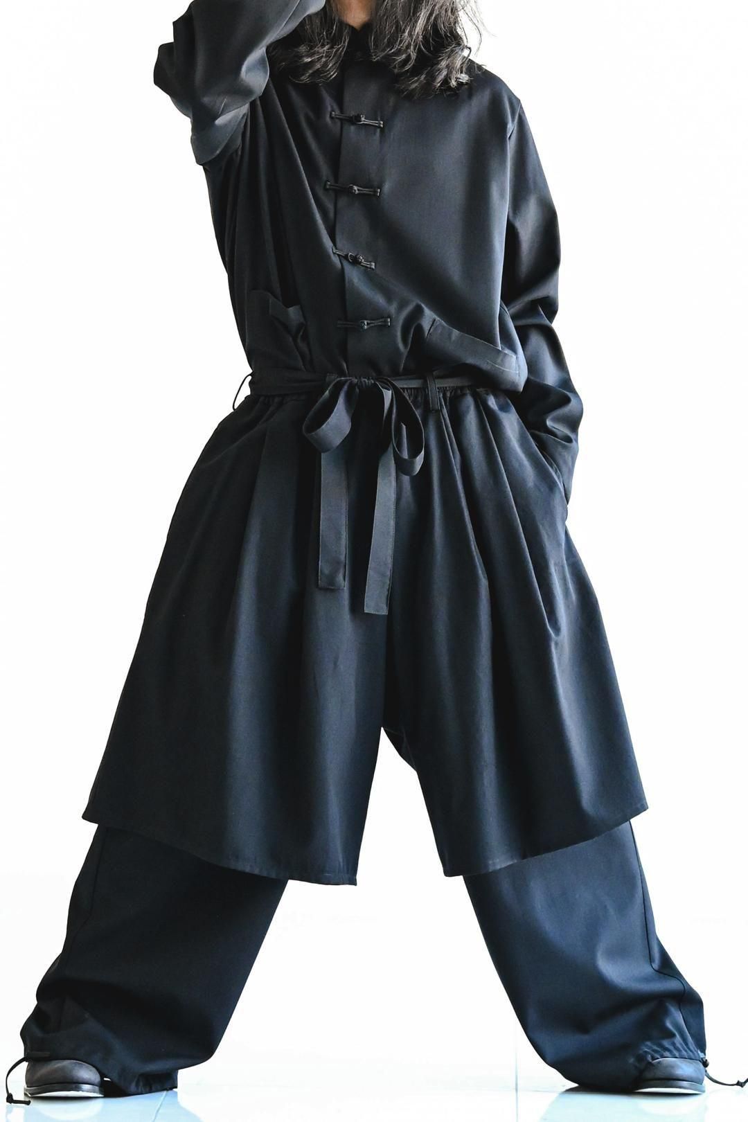 Wool Gabardine Double Layered Pants