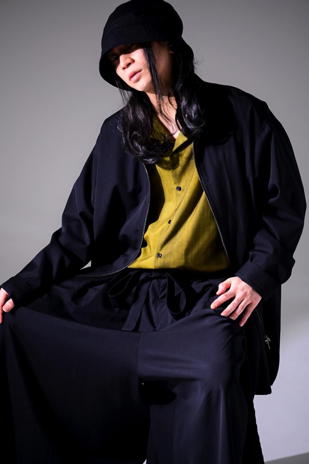 Wool Gabardine Zip Stand Shirt Jacket