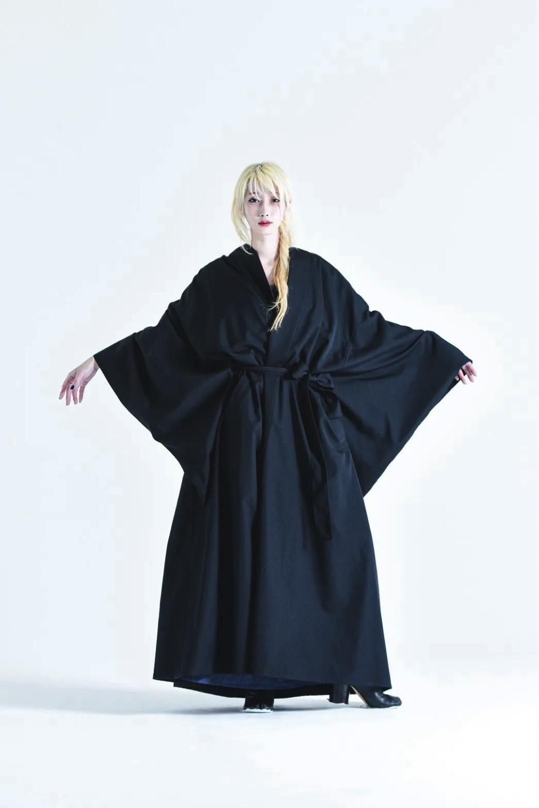Wool Gabardine YUKATA Coat