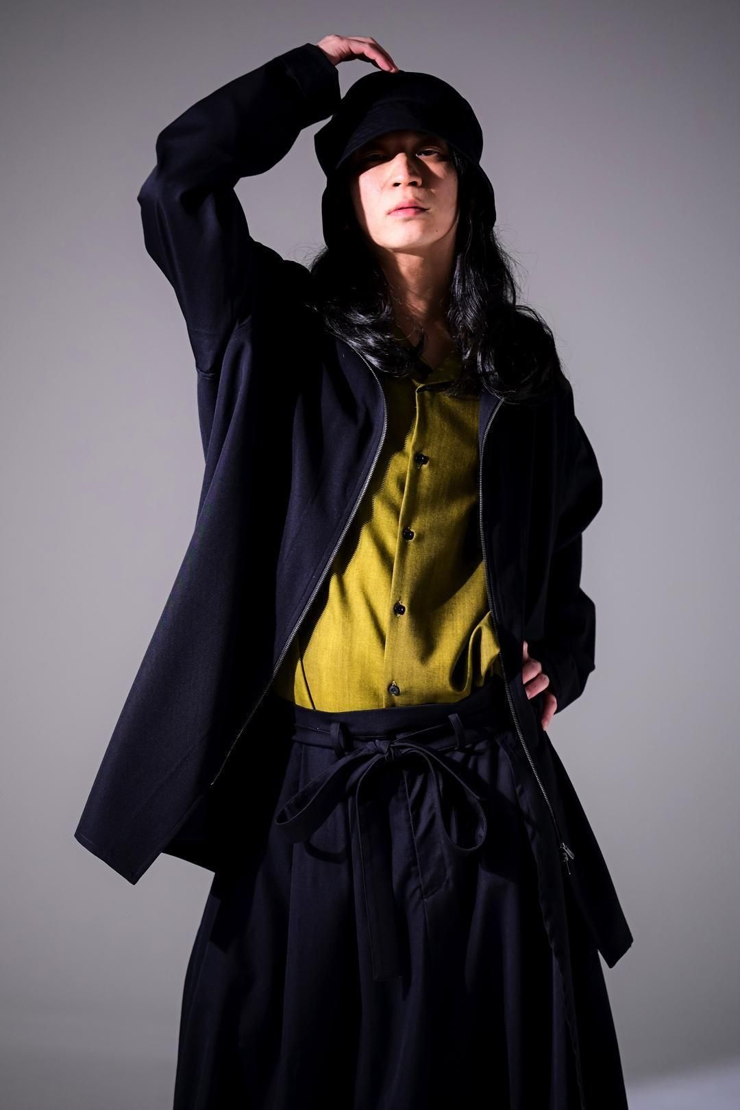Wool Gabardine Zip Stand Shirt Jacket