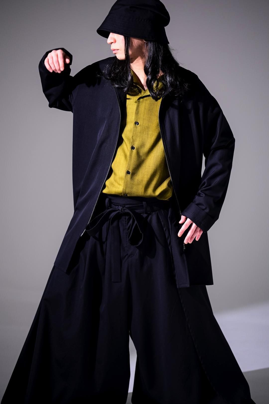 Wool Gabardine Zip Stand Shirt Jacket
