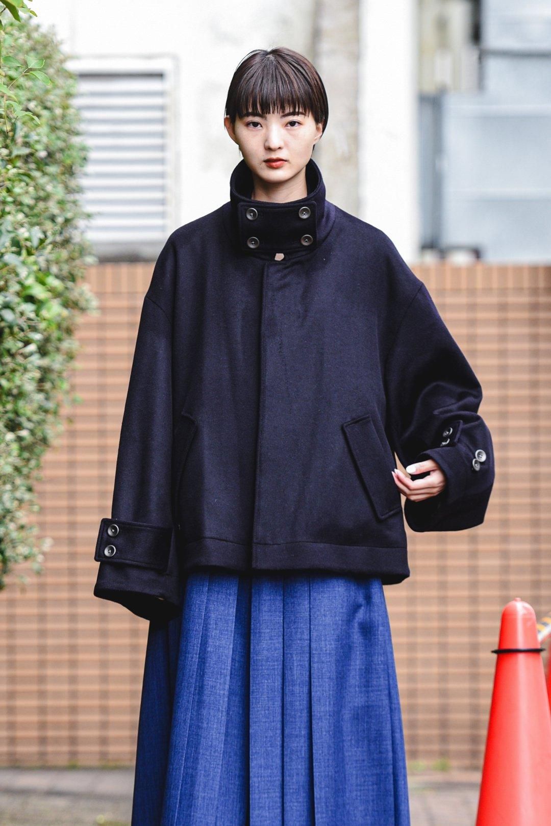 Wool Beaver High-Neck Blouson