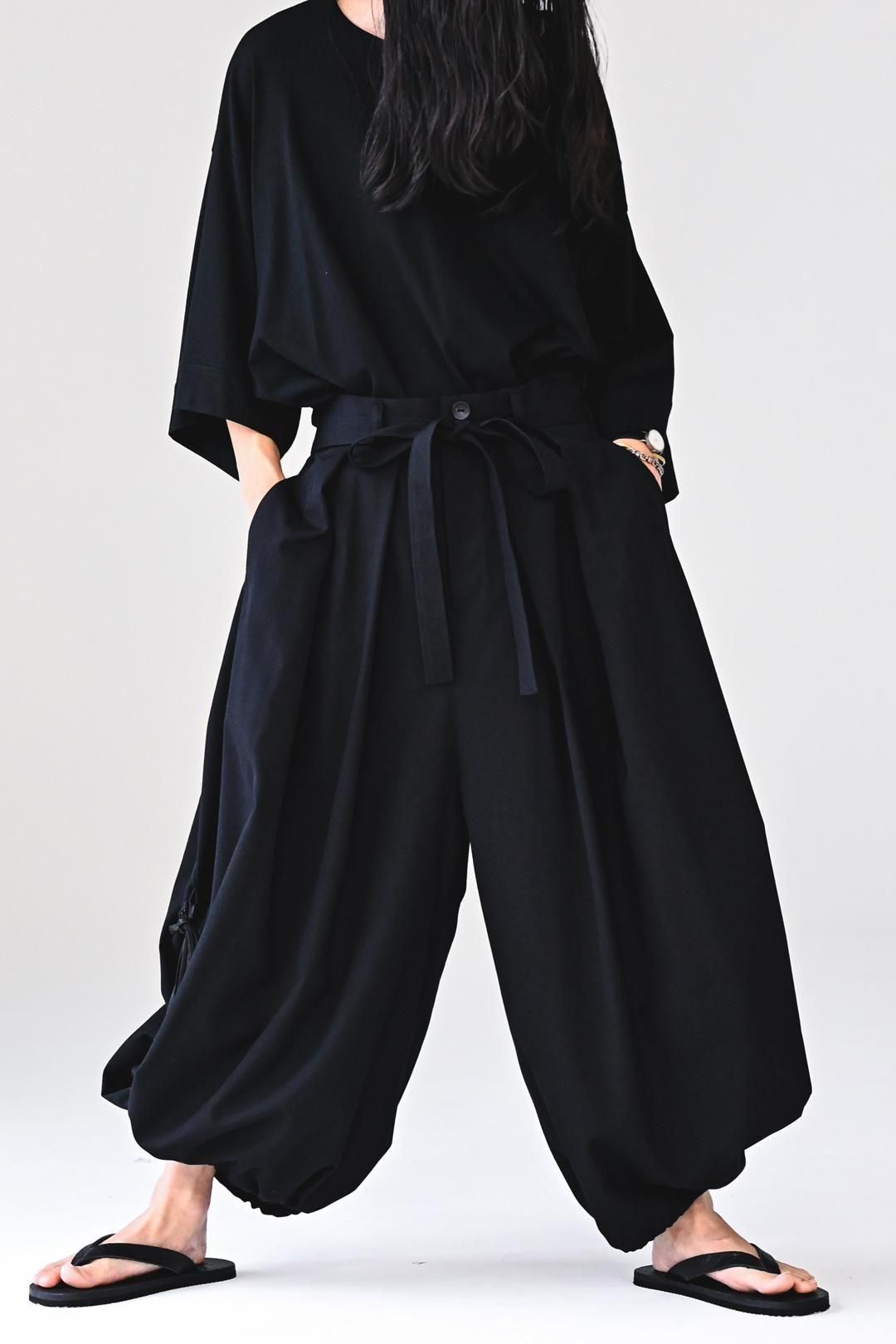 Wool Gabardine KIMONO Balloon Pants