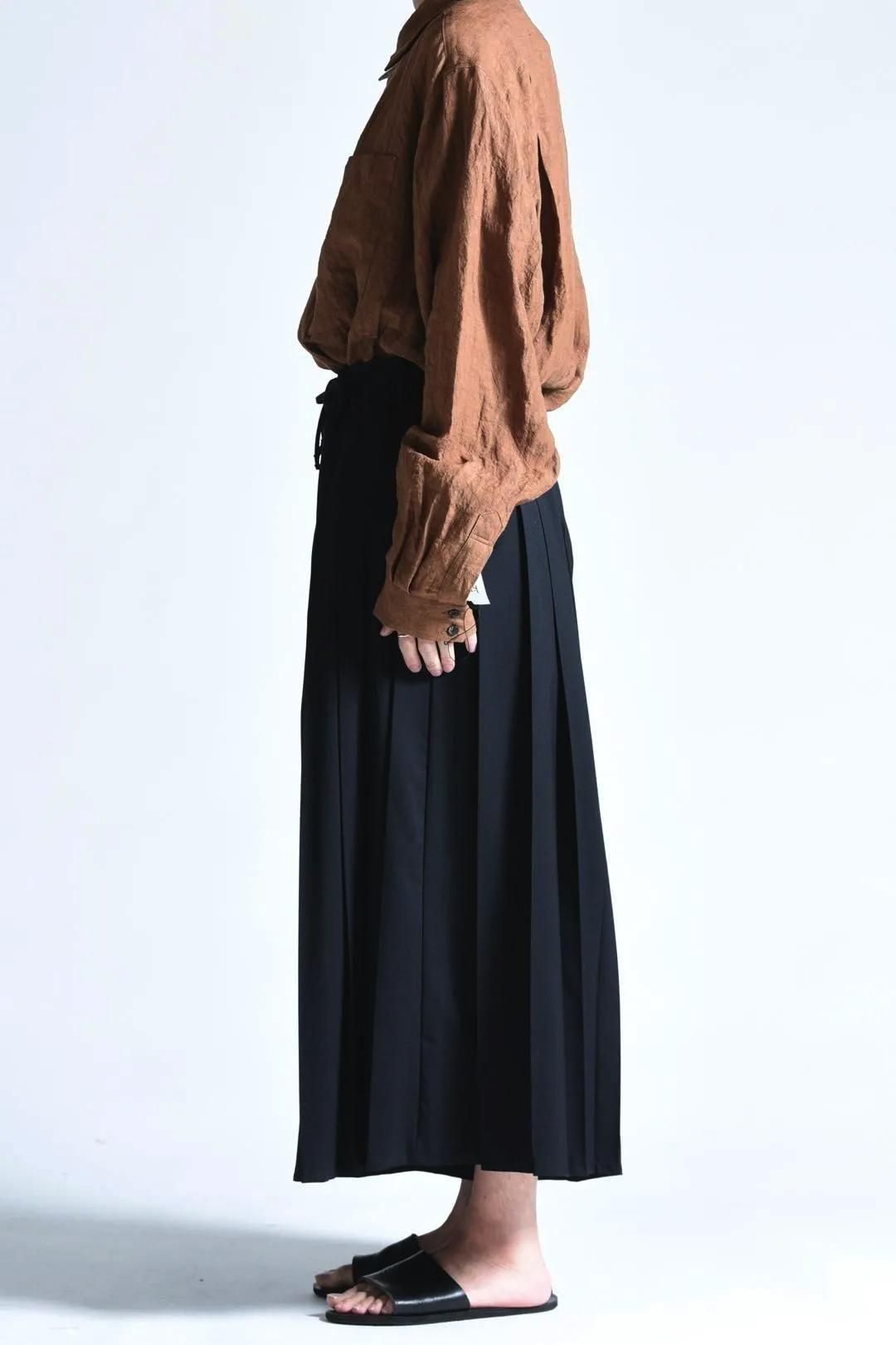 Wool Gabardine Wide Pleats 袴 Pants
