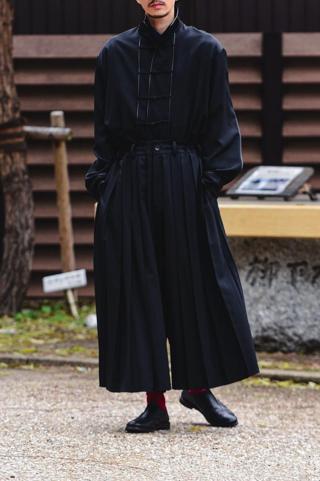 Wool Gabardine Wide Pleats 袴 Pants