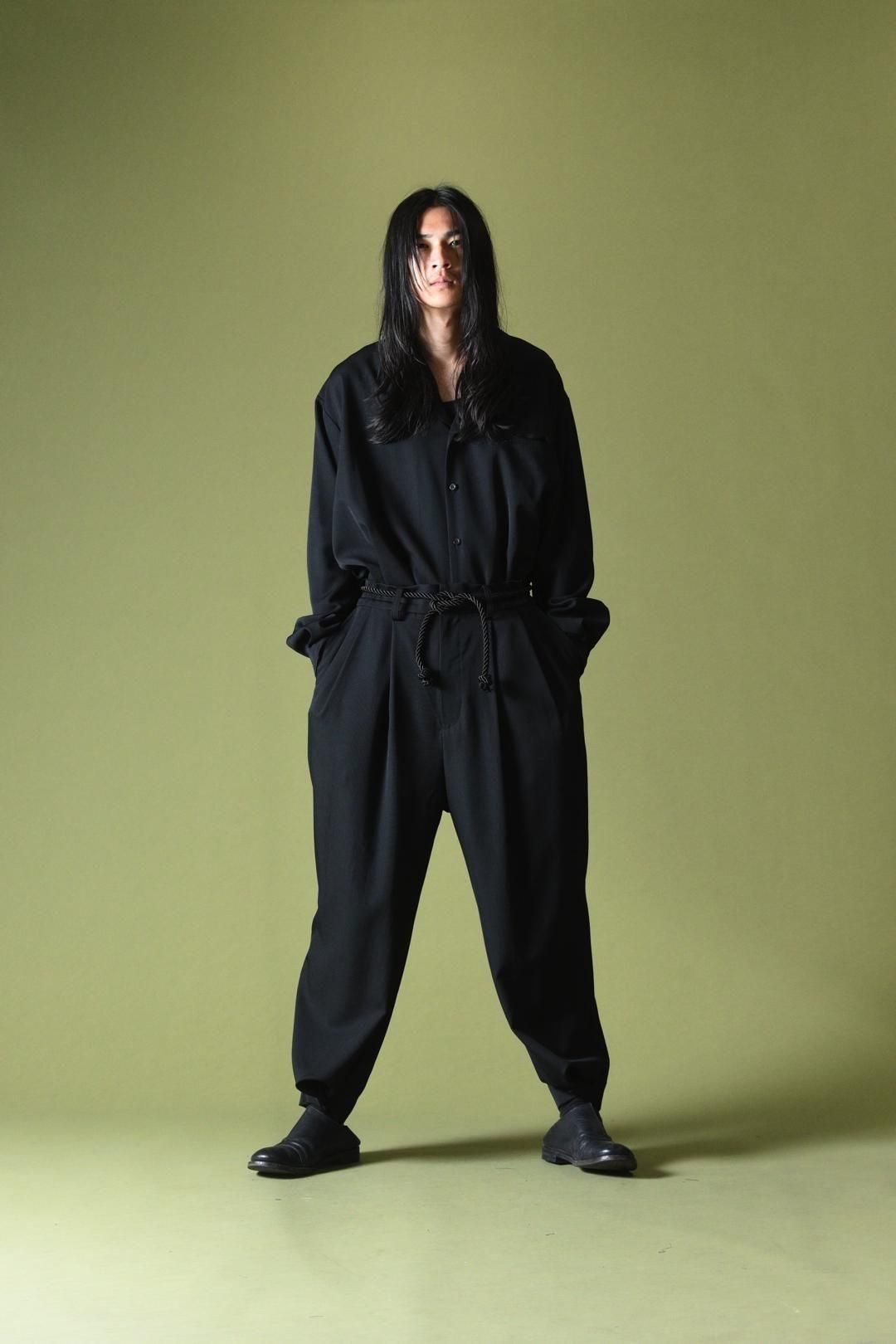 Wool Gabardine 帯締 Wide Slacks