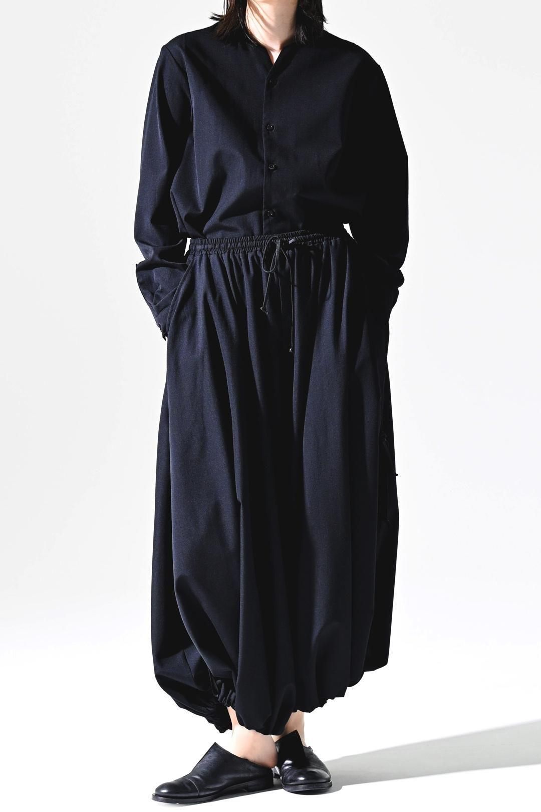 Wool Gabardine 袴 Balloon Pants black