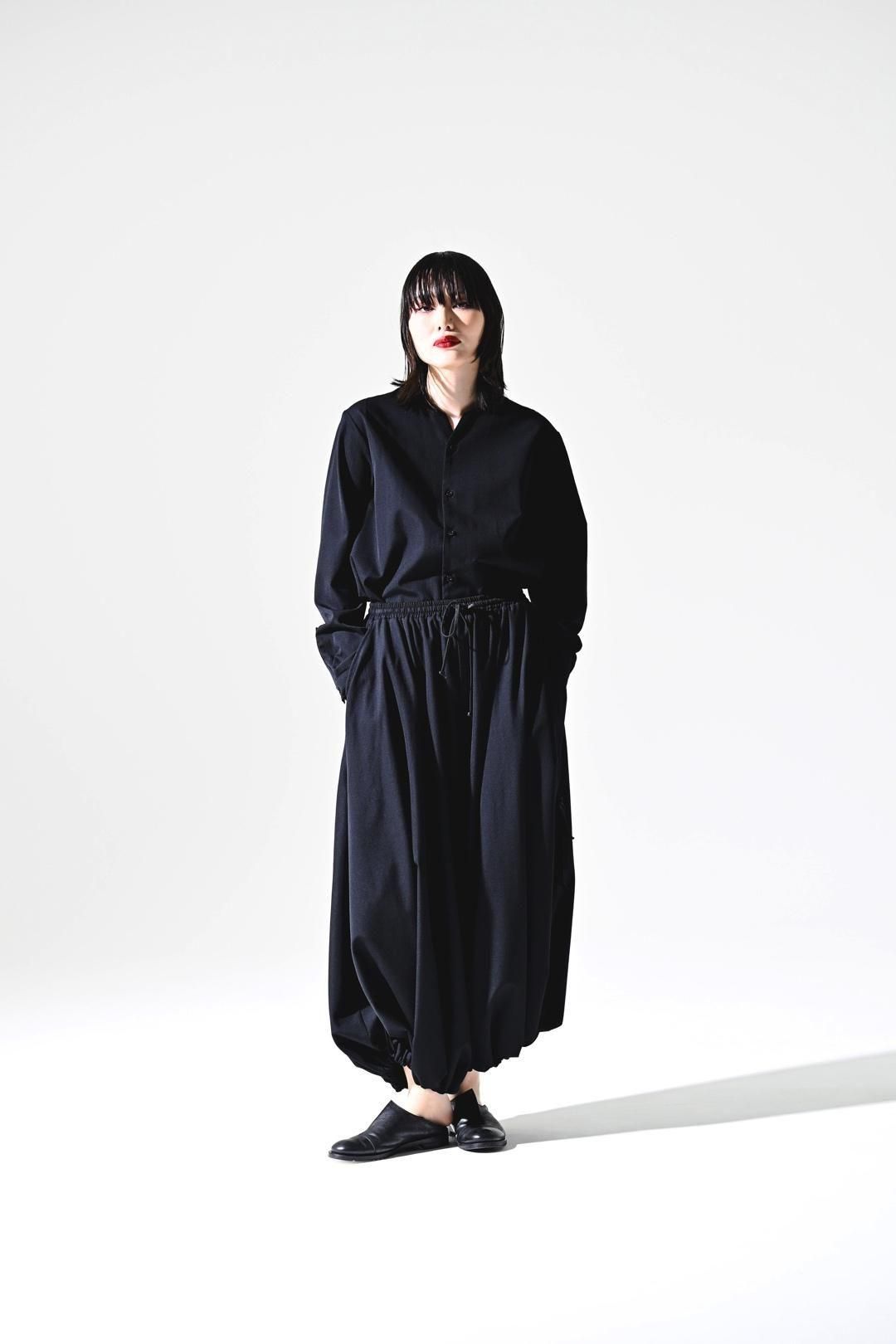 Wool Gabardine 袴 Balloon Pants black