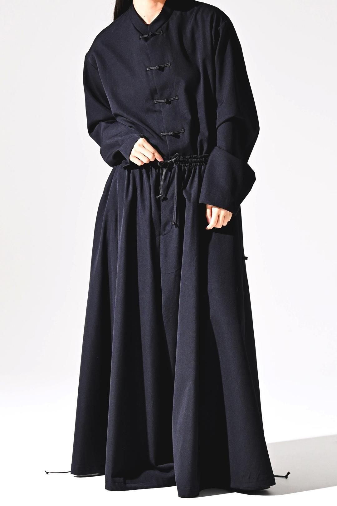 Wool Gabardine 袴 Balloon Pants black