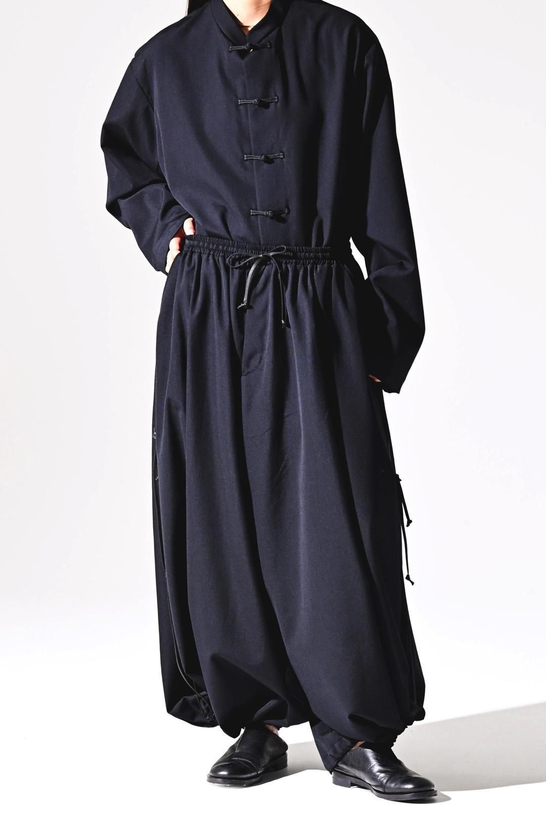 Wool Gabardine 袴 Balloon Pants black
