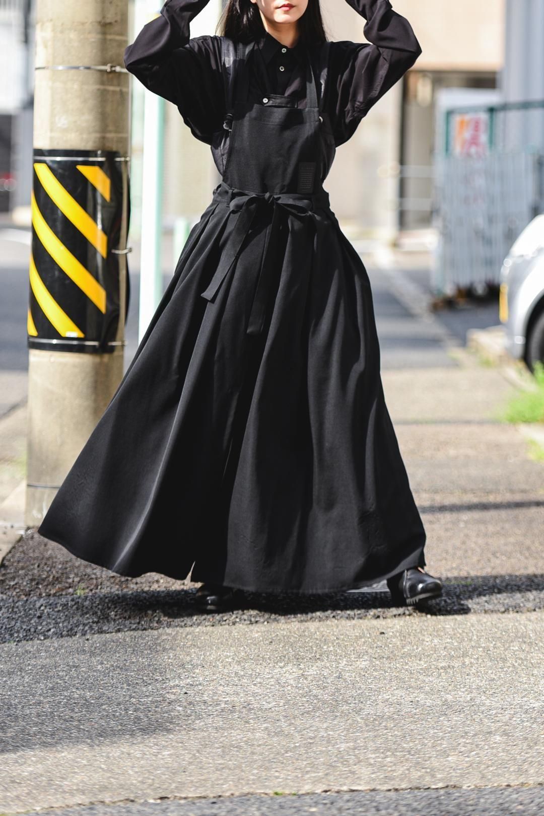 Wool Gabardine Wrap KIMONO Cloth black