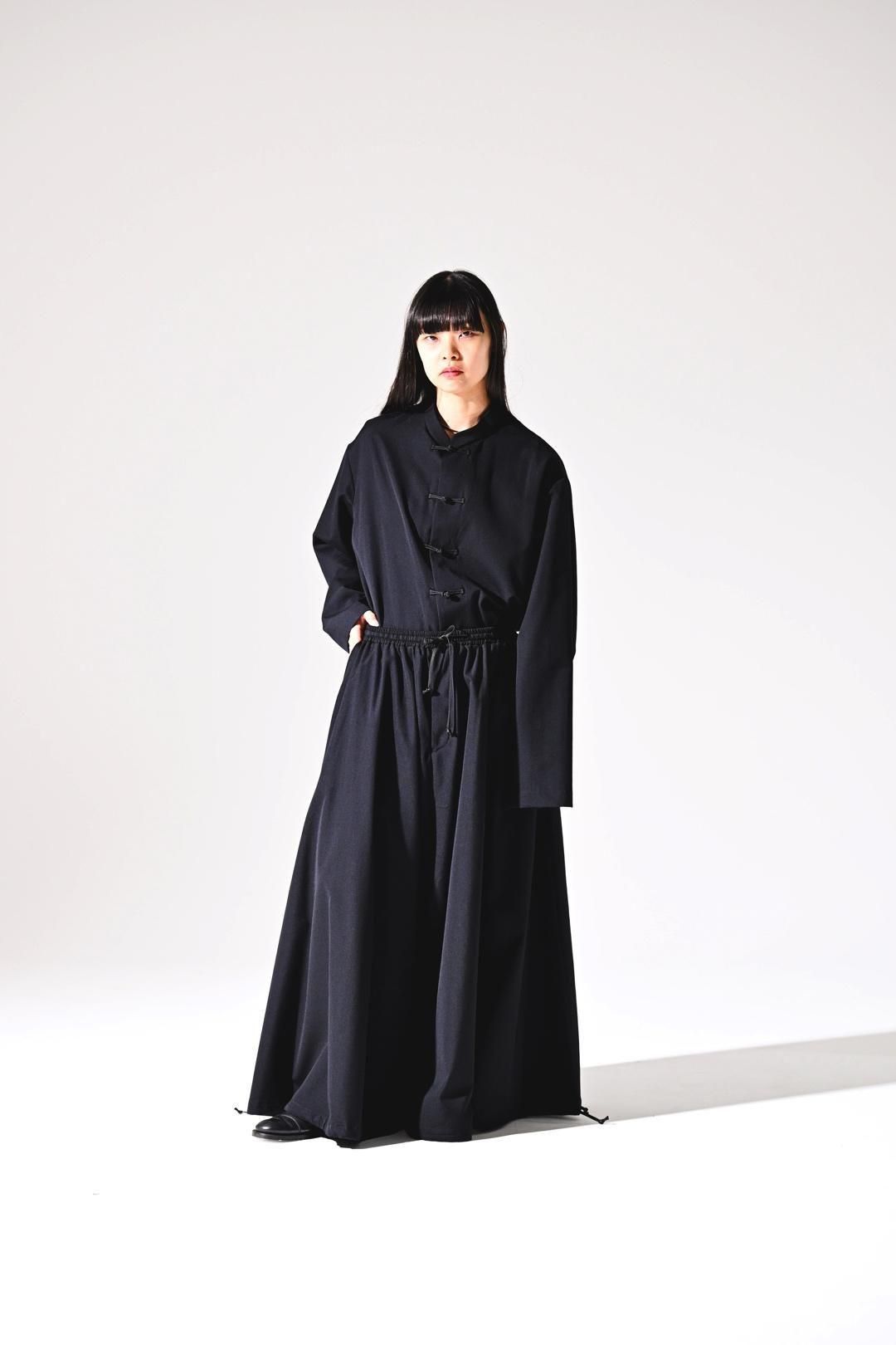 Wool Gabardine 袴 Balloon Pants black