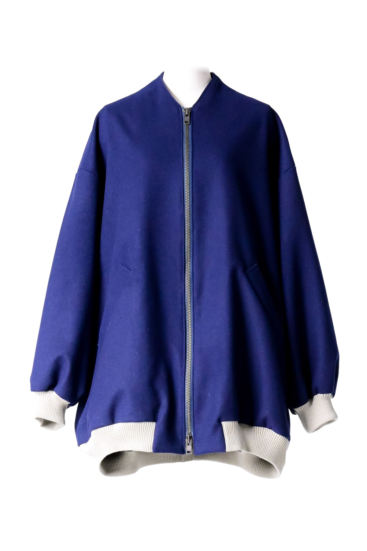 Super100's "Bishu" Melton Oversized Zip Bloson
